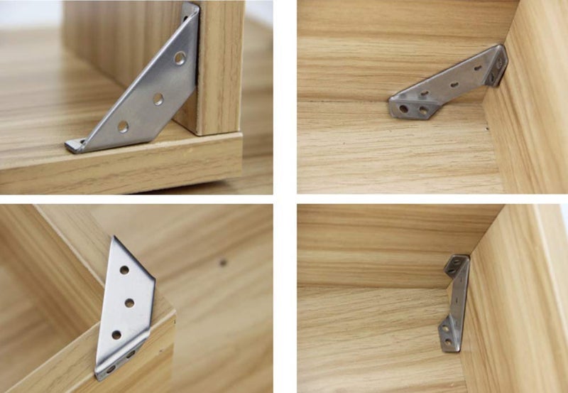 Rmdusk Stainless Steel Multifunction Triangle Corner Brace, Multi-Angle Joint Fastener, Shelf Support Connector Bracket 2.7"x0.9" (Set of 16) - Image 3